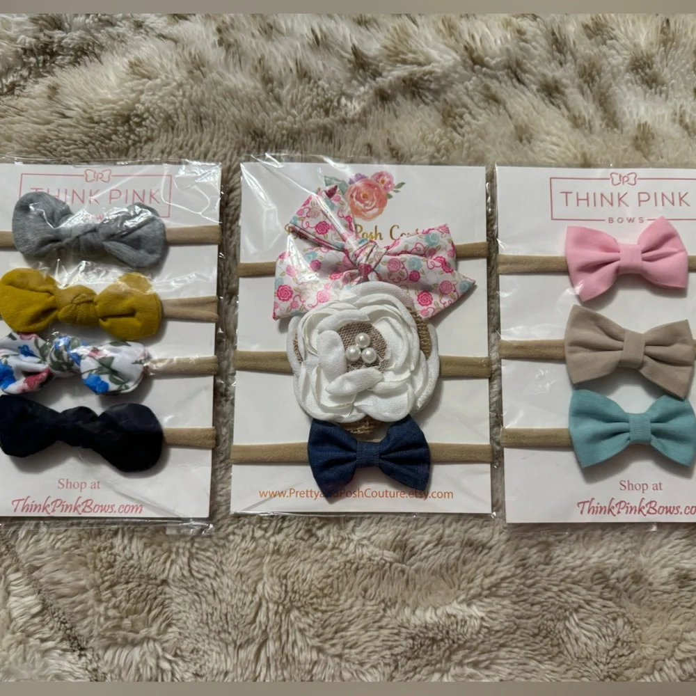 Baby Toddler Girls Hair Bows 3 Different Packs
